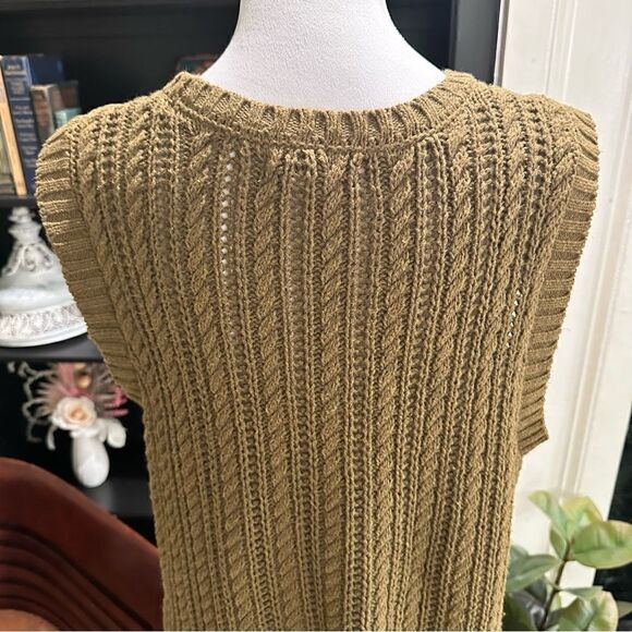 Rachel Zoe Olive Green Sweater Vest Size L - Picture 7 of 9
